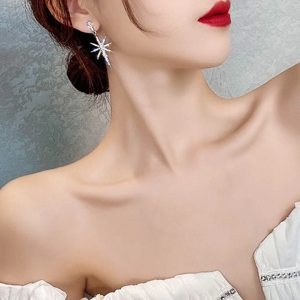 Any 2/$20! Crystal Pave Starburst Drop Earrings - Picture 9 of 12